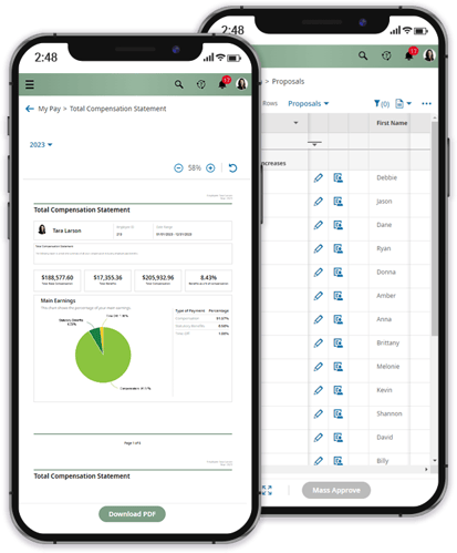 Cannabis Compensation Software Mobile Device Screenshots