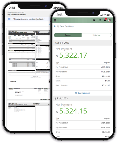 Cannabis Payroll Software Mobile Device Screenshots
