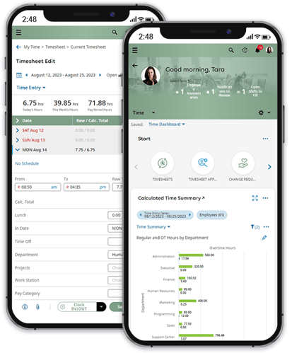 Cannabis Timekeeping Software Mobile Device Screenshots