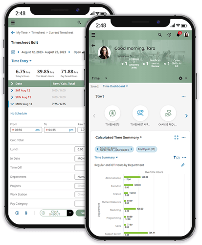 Cannabis Timekeeping Software Mobile Device Screenshot