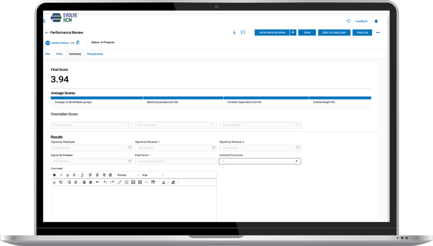 Cannabis Employee Performance Management Software Laptop Device Screenshot