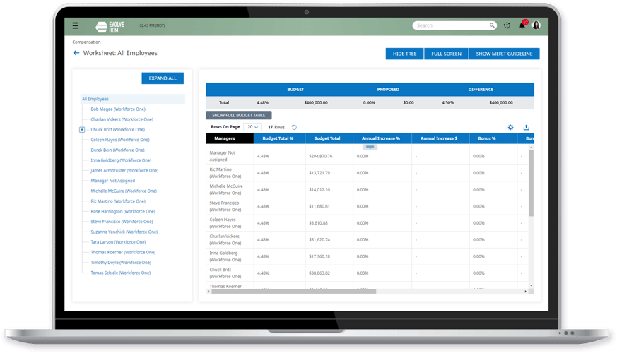 Cannabis Compensation Management Software Laptop Device Screenshot