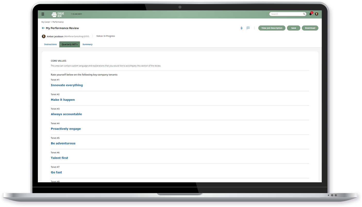 Cannabis Employee Performance Management Software Laptop Device Screenshot