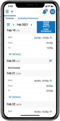 Employee Scheduling Software Mobile Device Screenshot of a Schedule Employee Scheduling Software Mobile Device Screenshot of a Schedule