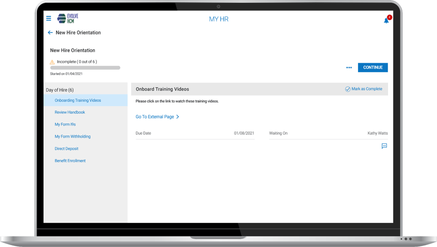 Cannabis HR Software Laptop Device Screenshot of an Onboarding Training Video Cannabis HR Software Laptop Device Screenshot of an Onboarding Training Video